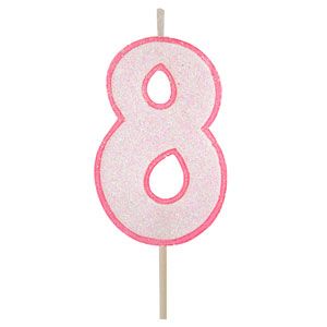Vela Modecor Brilhante Rosa - Número 8